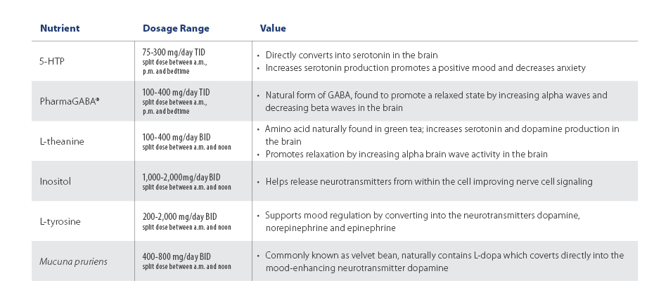 Targeted Nutrients for Neurotransmitter Support